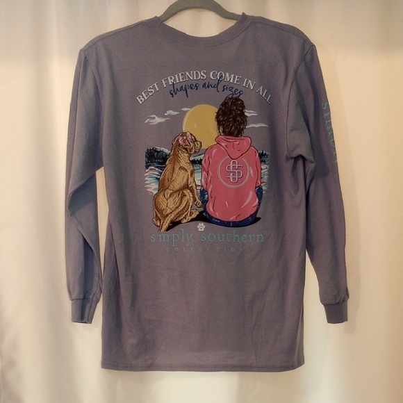 Simply Southern Girls Lavender Long Sleeve with Graphic - Picture 1 of 5